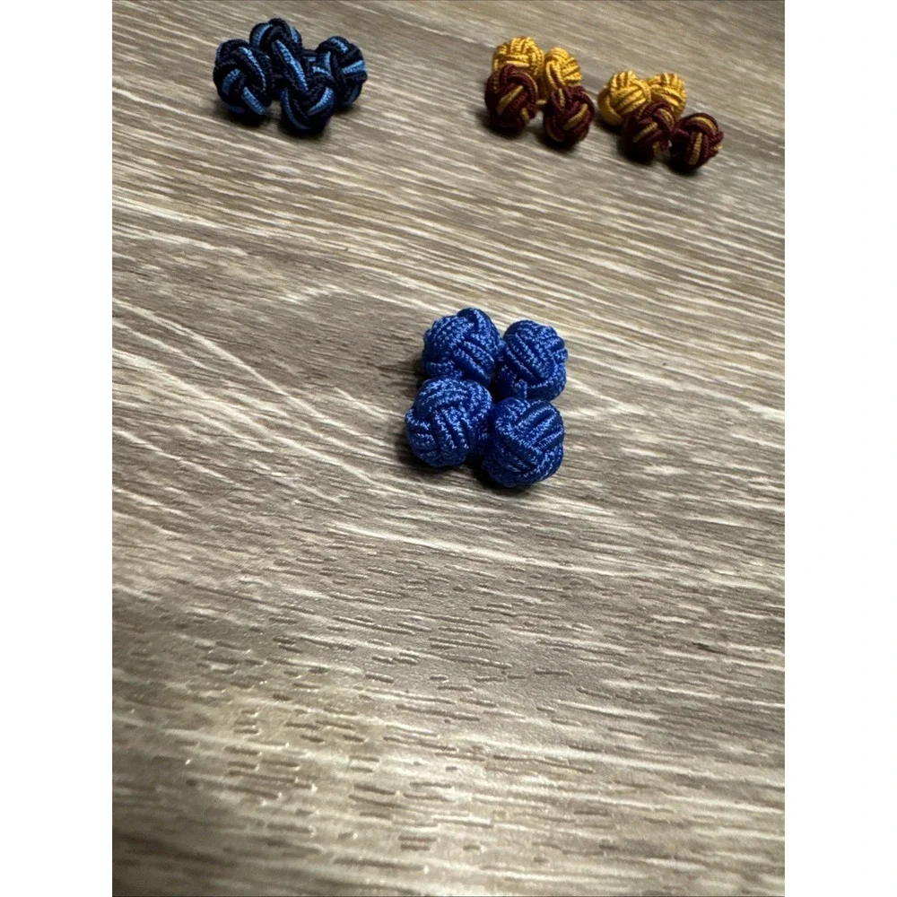 Silk Knot Fabric Cufflinks 4 Pairs Set for Mens/Womens Shirt Gift